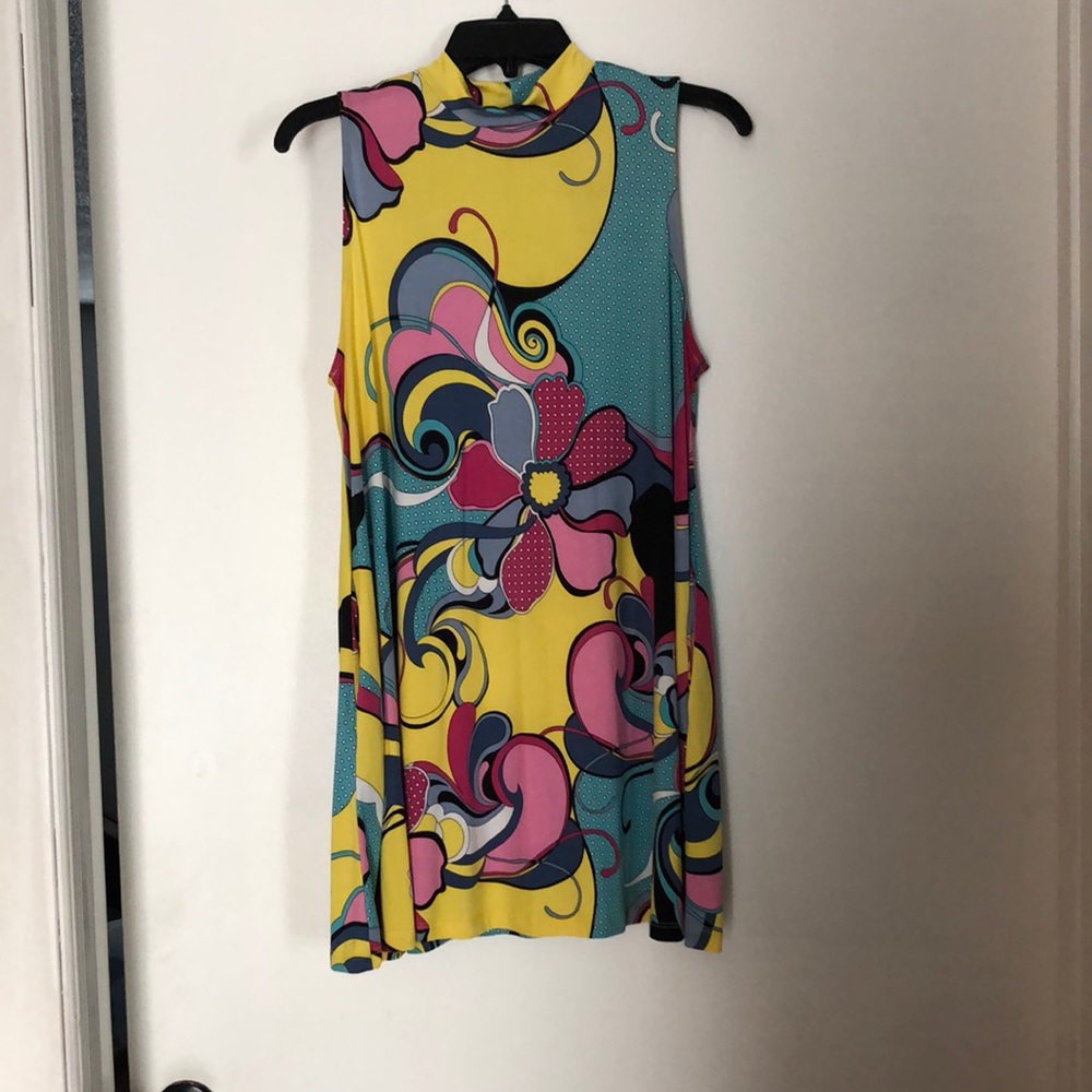 Multi-colored shirt, cute with leggings or capris